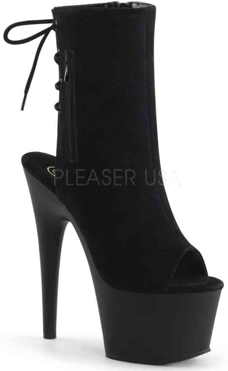 EU 38 = US 8 | ADORE-1018 | 7 Heel, 2 3/4 PF Open Toe/Heel Ankle Boot, Side Zip